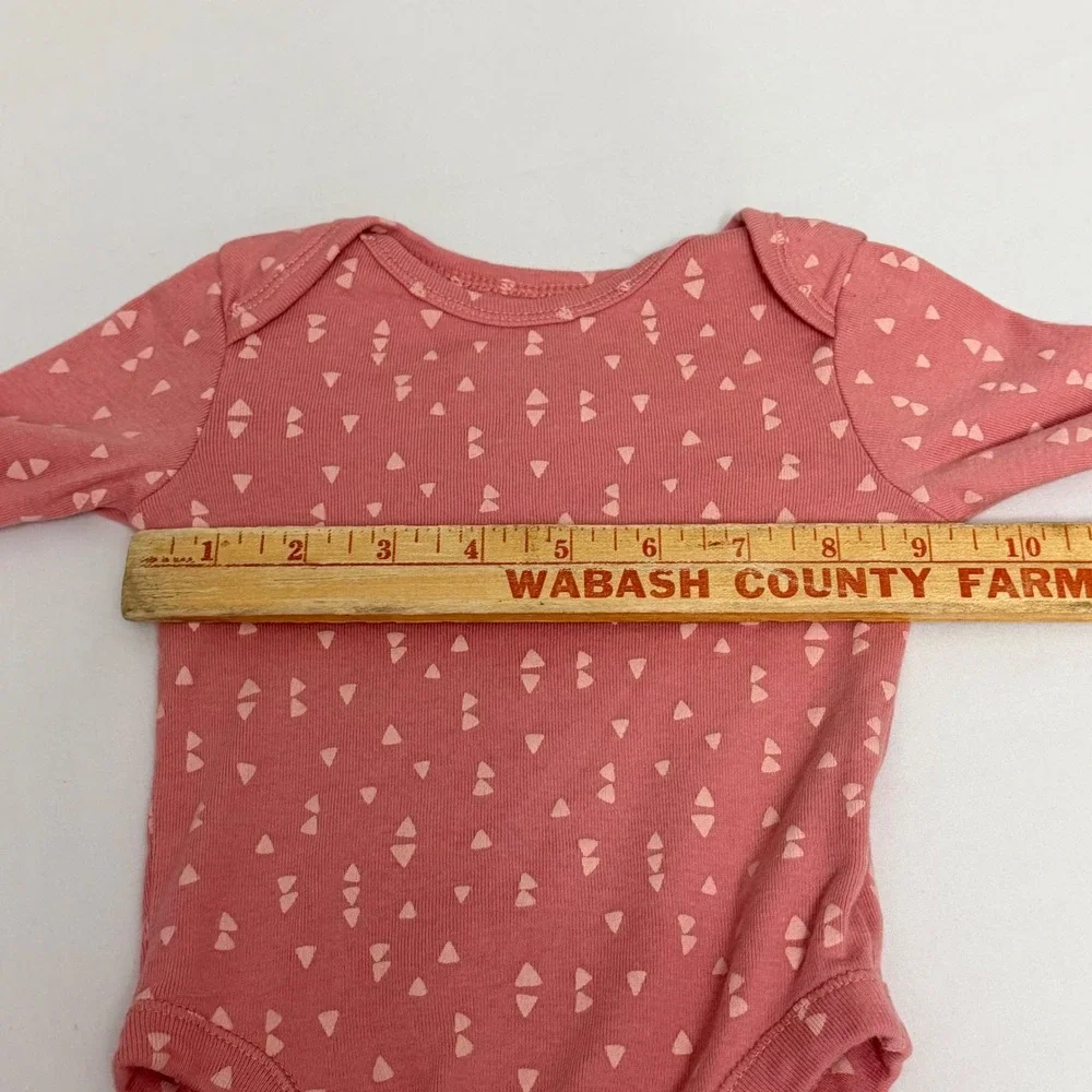 Old Navy Baby Girl‎ Long Sleeve Bodysuit Set 2PK Pink Geometric Solid 3-6M